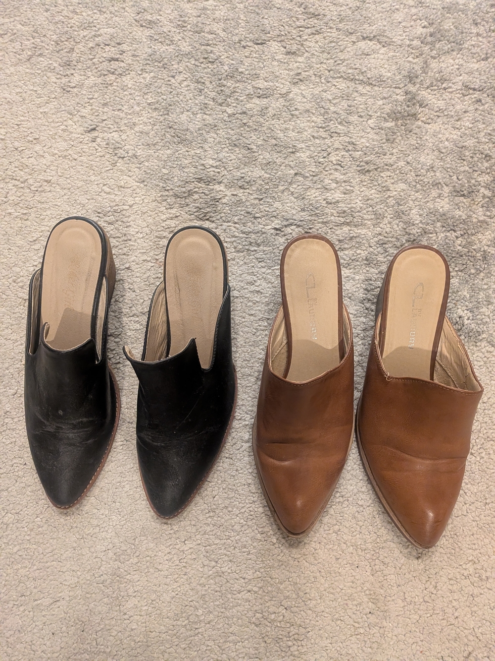 Western Leather Slip-On Mule - Black